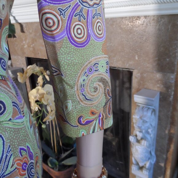 Etro Beige/Green Multi Color Paisley Print Skirt Suit Size IT 44- US 8 - Picture 10 of 16